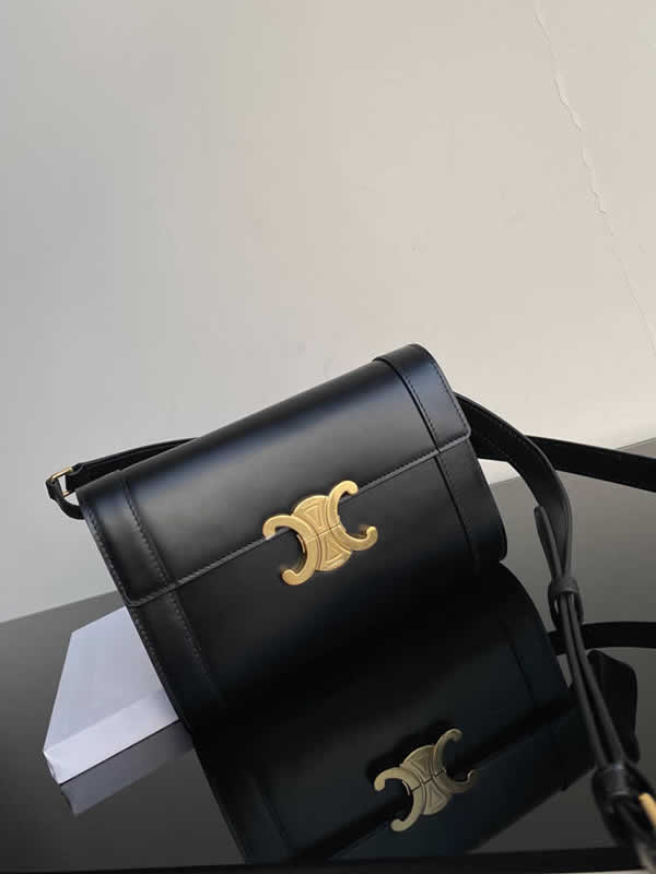 Replica New Discount Celine Triomphe Woc Black Messenger Bag With 1:1 Quality